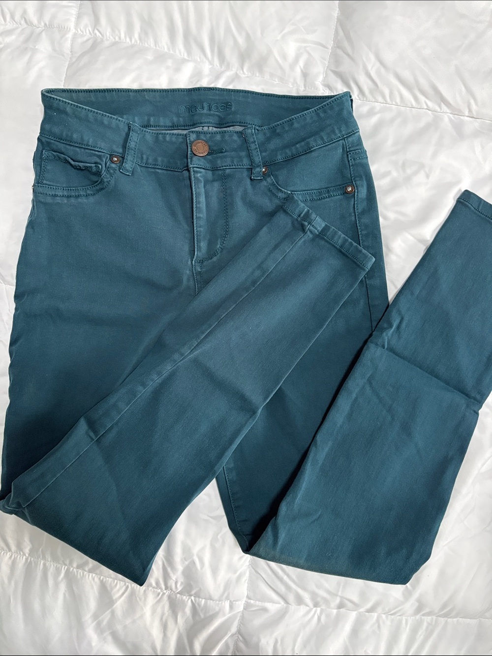 Maurices Women’s Teal Skinny Jeans (Small, Regular S-R size - 4/6)
